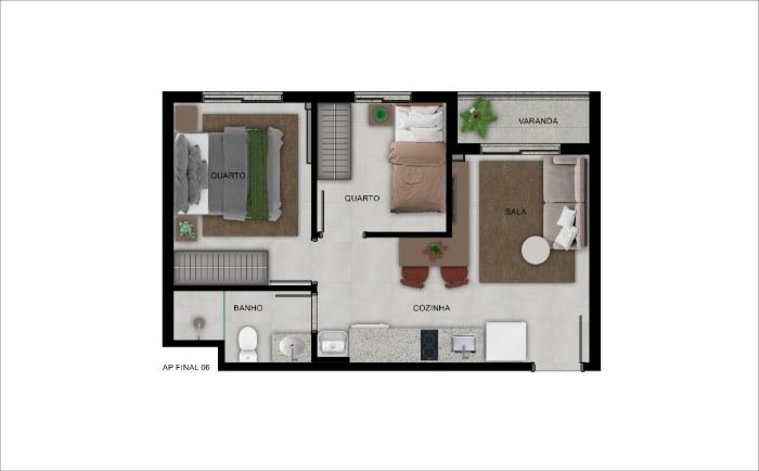 Planta UP Sports Home Vila Sônia apartamento final 06
