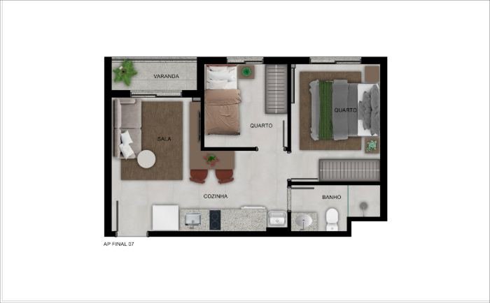 Planta UP Sports Home Vila Sônia apartamento final 07