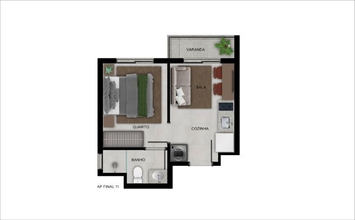 Planta UP Sports Home Vila Sônia apartamento final 11