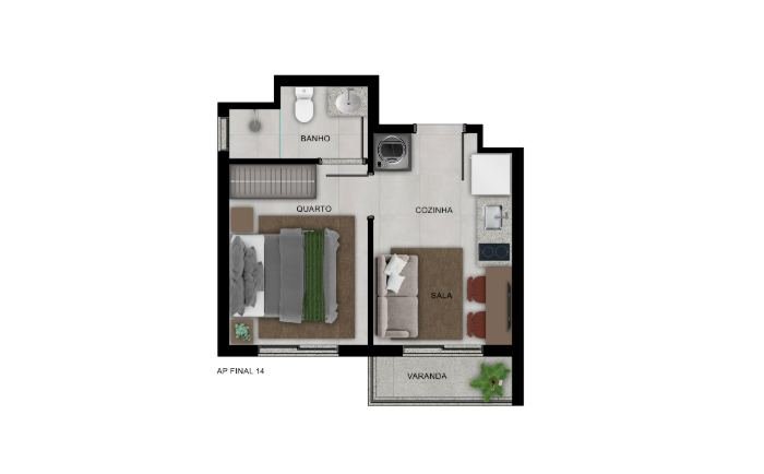 Planta UP Sports Home Vila Sônia apartamento final 14