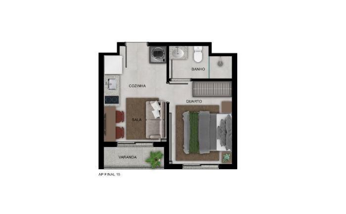 Planta UP Sports Home Vila Sônia apartamento final 15